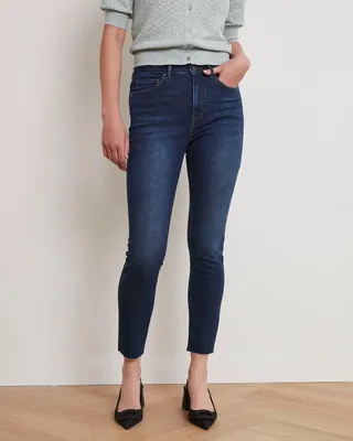 Vintage Dark-Wash High-Waisted Skinny Jeans - 30"