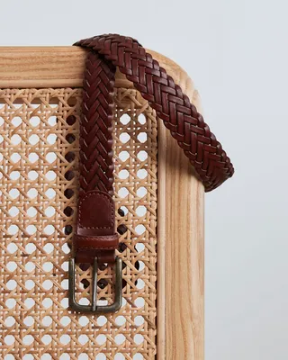 Leather Belt with Square Buckle
