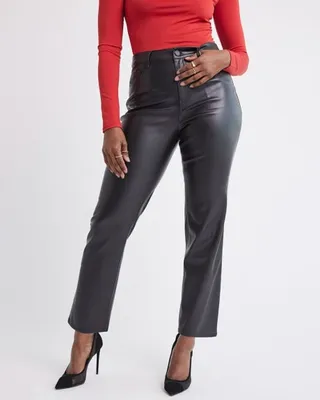 RW&CO. - Straight-Leg High-Rise Faux Leather Pant