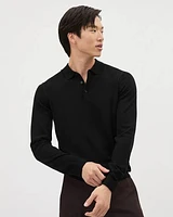 Long-Sleeve Merino-Wool Polo