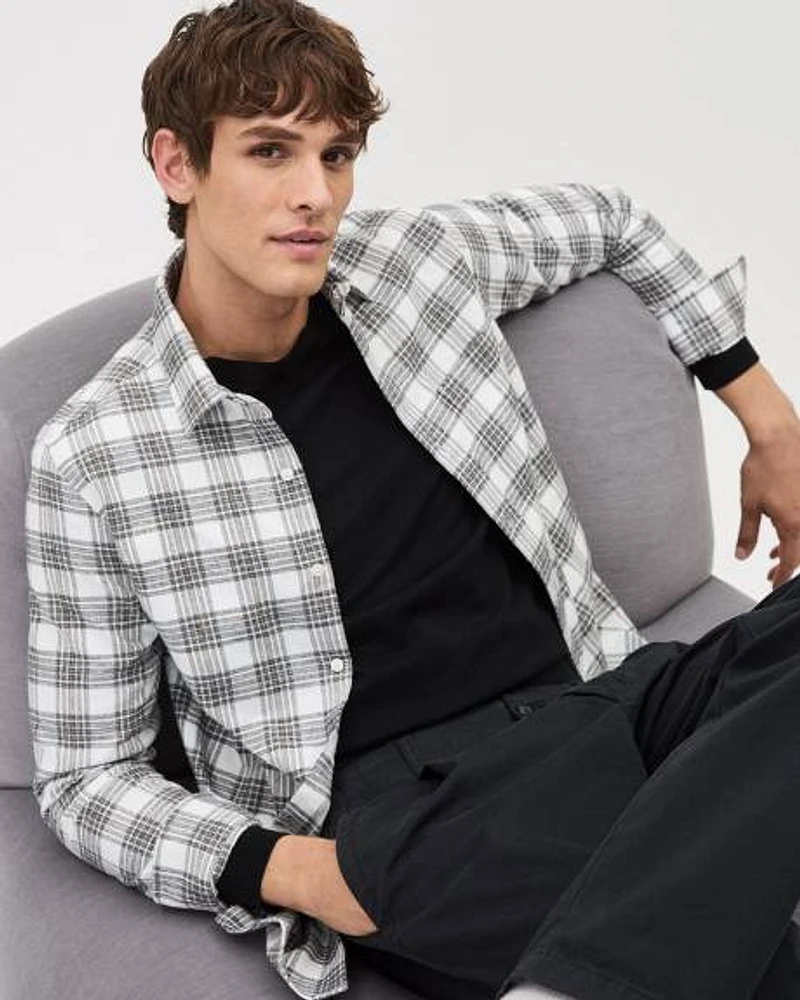 Slim-Fit Plaid Flannel Shirt