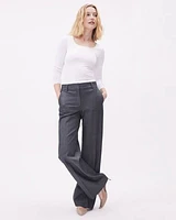 Chambray Mid-Rise Wide Leg Pant