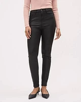 Black High-Waisted Coated Skinny Jeans