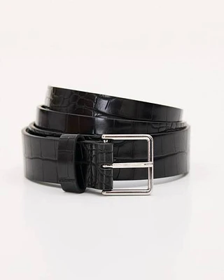 Ceinture en Faux Cuir de Crocodile