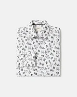 Chemise Habillée Blanche à Coupe Ajustée Motif Floral