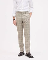 Slim-Fit Checkered Taupe Suit Pant