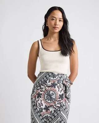 Crew-Neck Ribbed Bodycon Tank