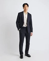 Slim-Fit Black Linen-Blend Suit Pant