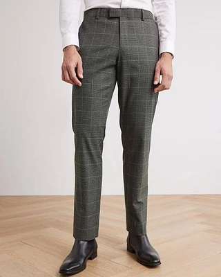 Tailored-Fit Grey Checkered Suit Pant