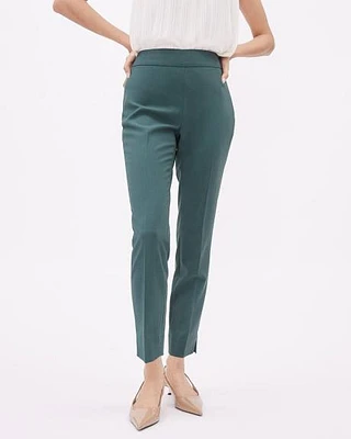 Dark Green Slim-Leg Mid-Rise Signature Pant