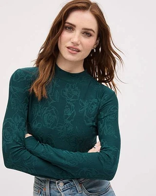 Long-Sleeve Mock-Neck Top