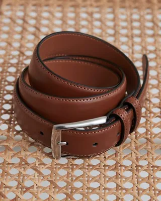 RW&CO. - Double Loop Leather Belt with Square Buckle