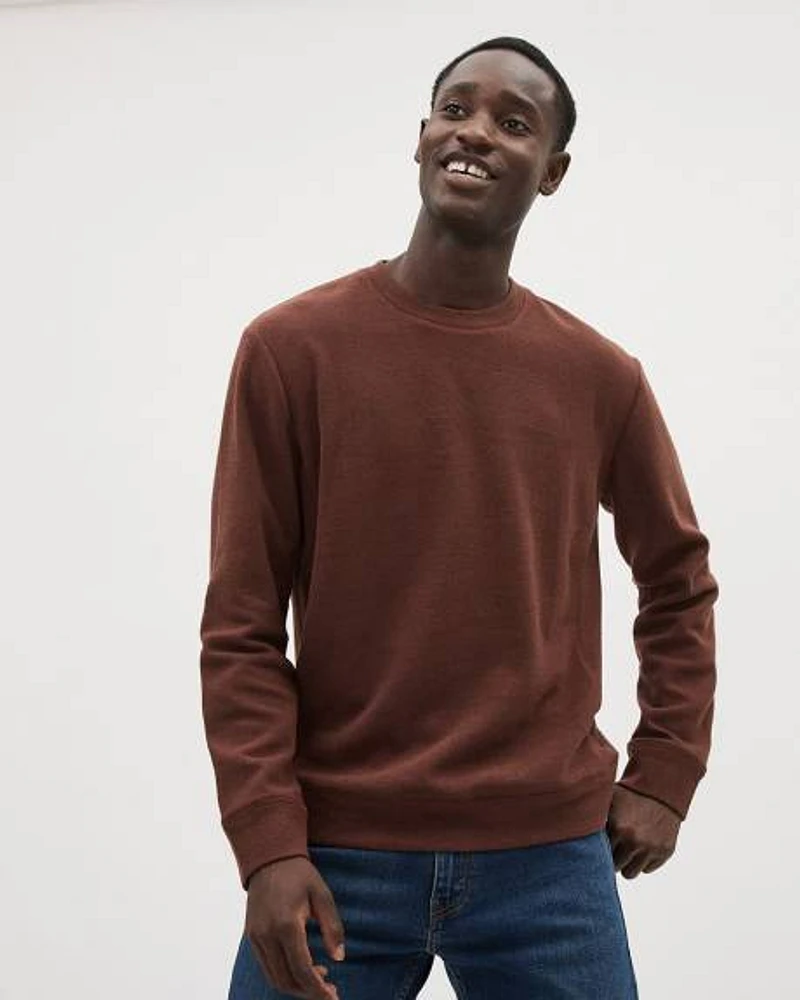 Long-Sleeve Crew-Neck Ribbed Sweater