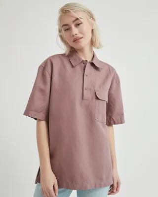 Gender-Neutral Solid Short-Sleeve Polo