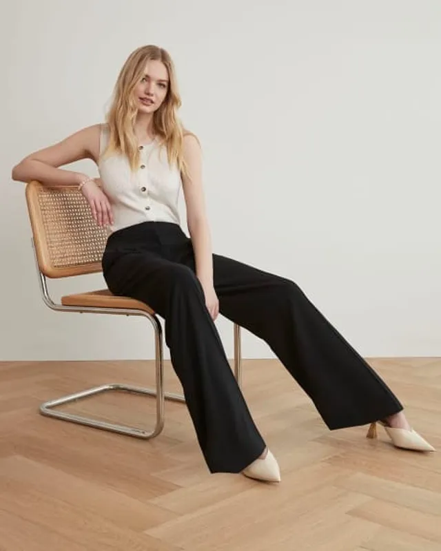 RW&CO. - High-Rise Wide-Leg Long Crepe Pant