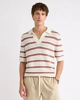 Short-Sleeve Johnny Sweater with Horizontal Stripes