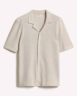 Pull à Boutonner Manches Courtes et Col Camp