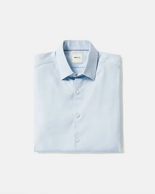 Short-Sleeve Slim-Fit Knit-Like Dress Shirt