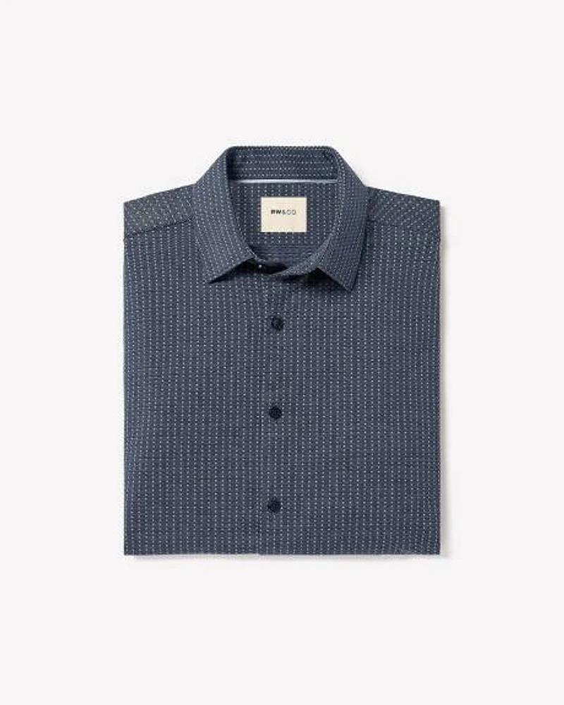 Slim-Fit Knit-Like Dress Shirt