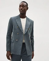 Tailored-Fit Double-Breasted Corduroy Suit Blazer