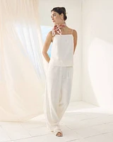 Linen Mid-Rise Wide-Leg Pant