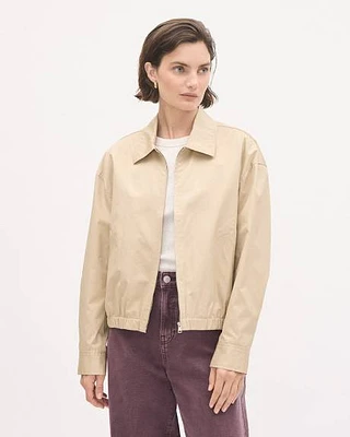 Cropped Twill Bomber Jacket