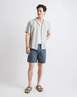 Short en Mélange de Coton à Taille Élastique