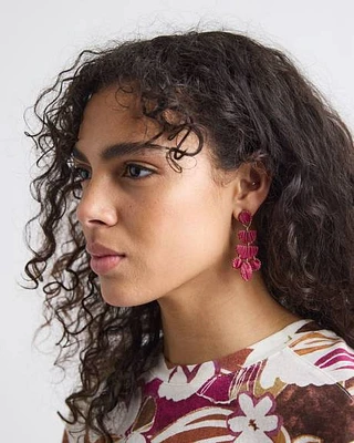 Raffia Earrings with Pendants