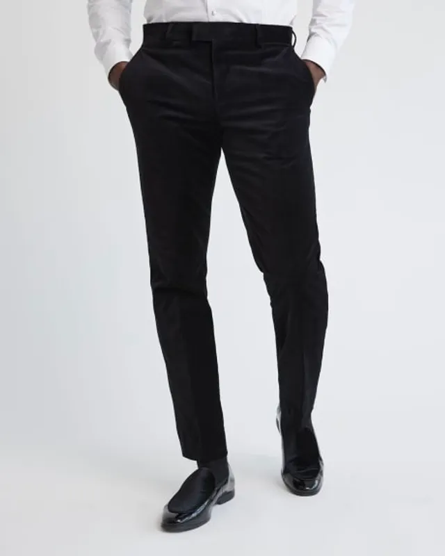 Essential Black Wool-Blend Suit Pant