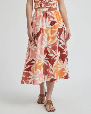 Floral High-Waisted Flare Maxi Skirt