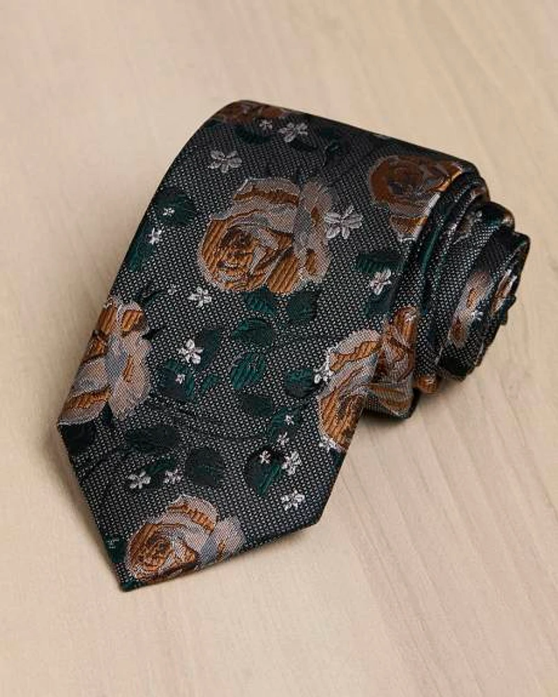 Regular Tie with Floral Pattern