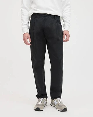 Straight-Leg Pleated Chino Pant