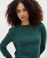 Long-Sleeve Crew-Neck Cashmere-Blend Sweater