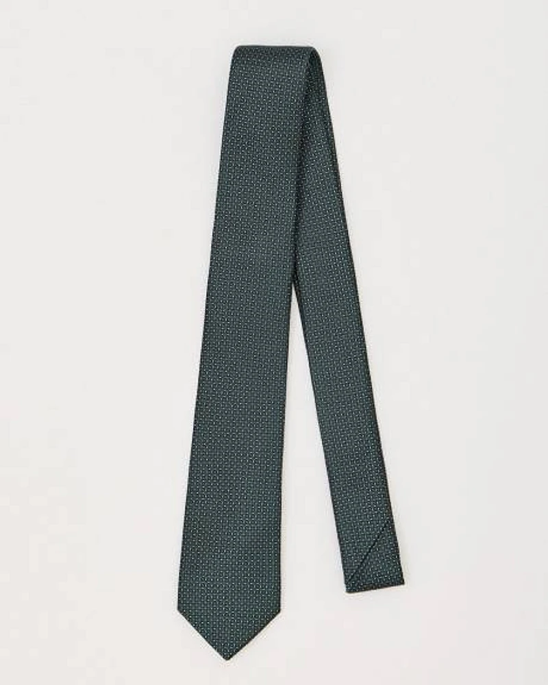 Green Skinny Tie with Micro Pattern