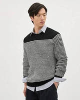 Striped Long-Sleeve Crew-Neck Sweater