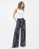 Wide-Leg High-Rise Twill Pant