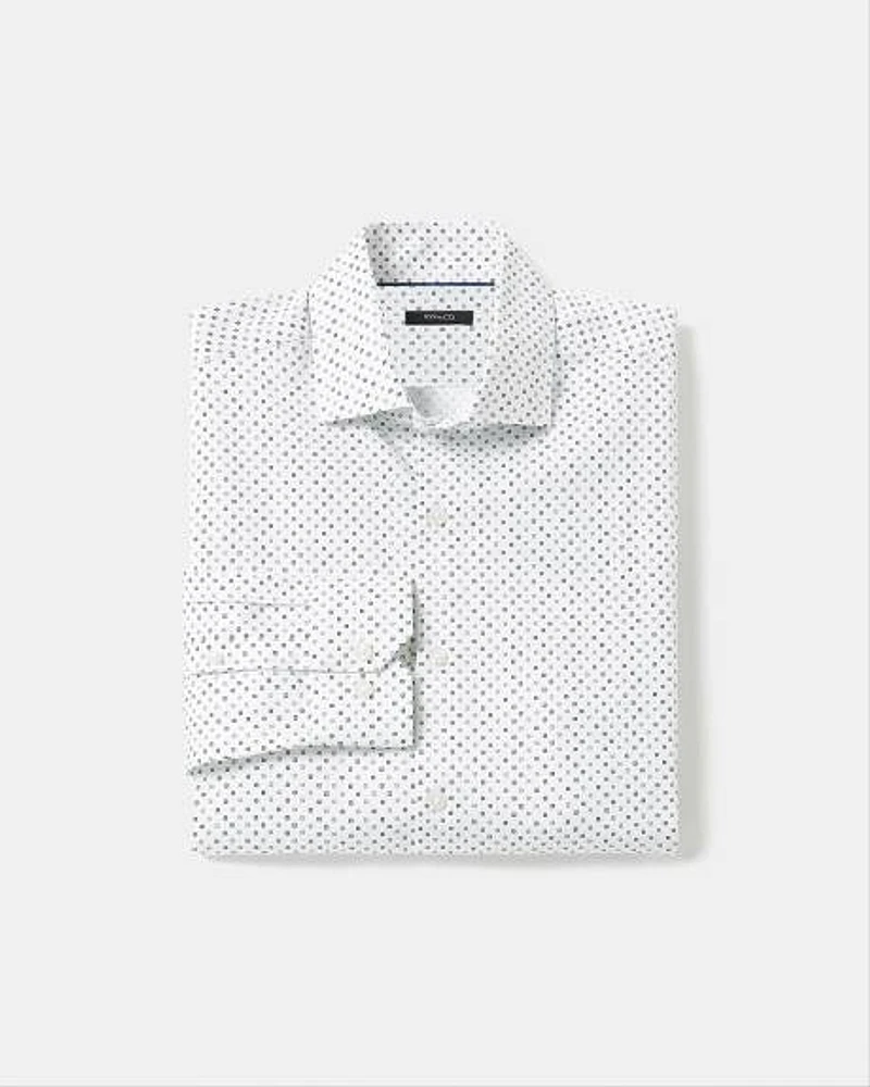 Dotted Two-Tone Slim-Fit Dress Shirt