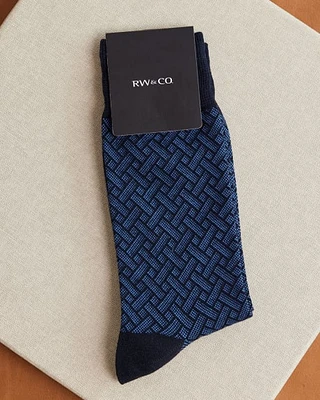 Dress Socks with Geometric Pattern