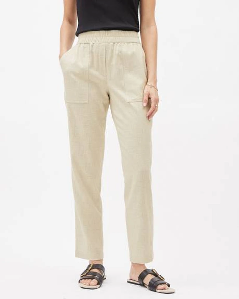 Mid-Rise Straight-Leg Linen Jogger