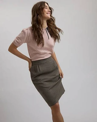 Houndstooth Pencil Skirt