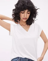 Relaxed-Fit Extended-Sleeve V-Neck Tee