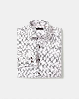 Slim-Fit Dress Shirt with Abstract Pattern