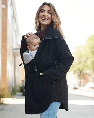 RW&CO. - Sherpa Jacket with Zipper Closure Thyme Maternity