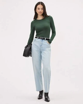 Light-Wash High-Rise Barrel Jeans