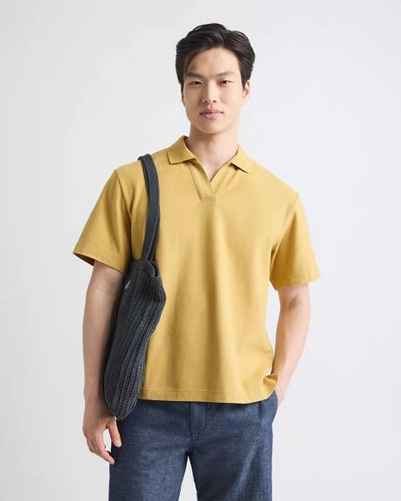 Polo Ample en Jacquard Texturé à Manches Courtes