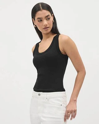 Solid Scoop-Neck Cami with Wide Straps