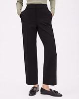 Straight-Leg High-Rise Cropped Twill Pant