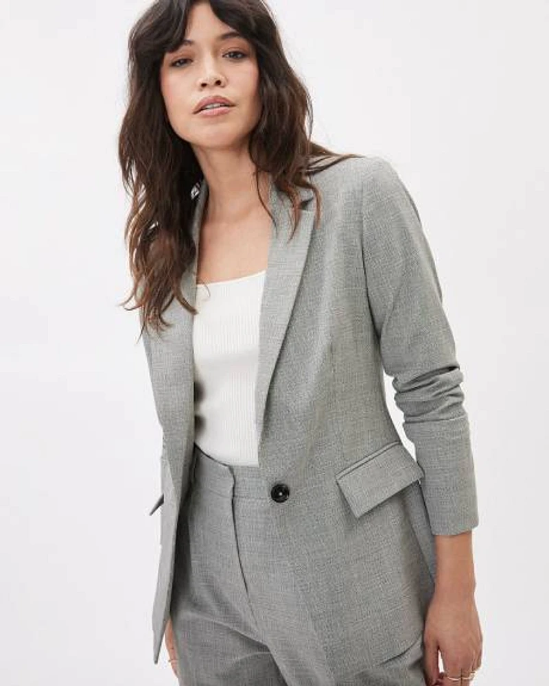 Two-Tone One-Button Blazer