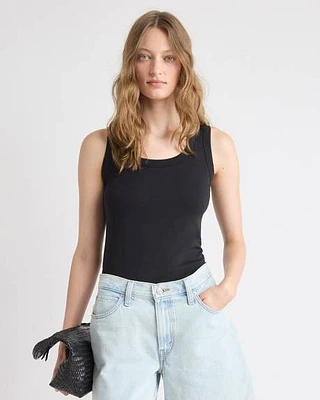 Solid Scoop-Neck Cami with Wide Straps