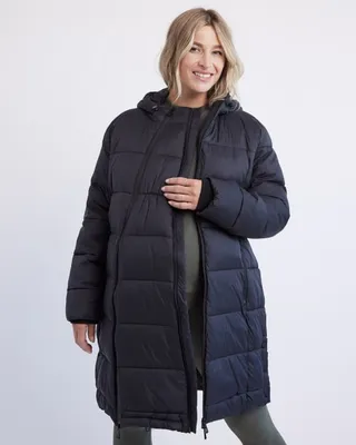 RW&CO. - Hooded Puffer Jacket with Extension Thyme Maternity
